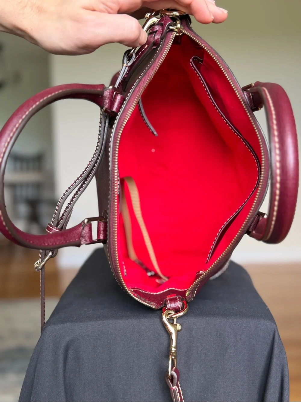 Dooney & Bourke Burgundy Leather Satchel